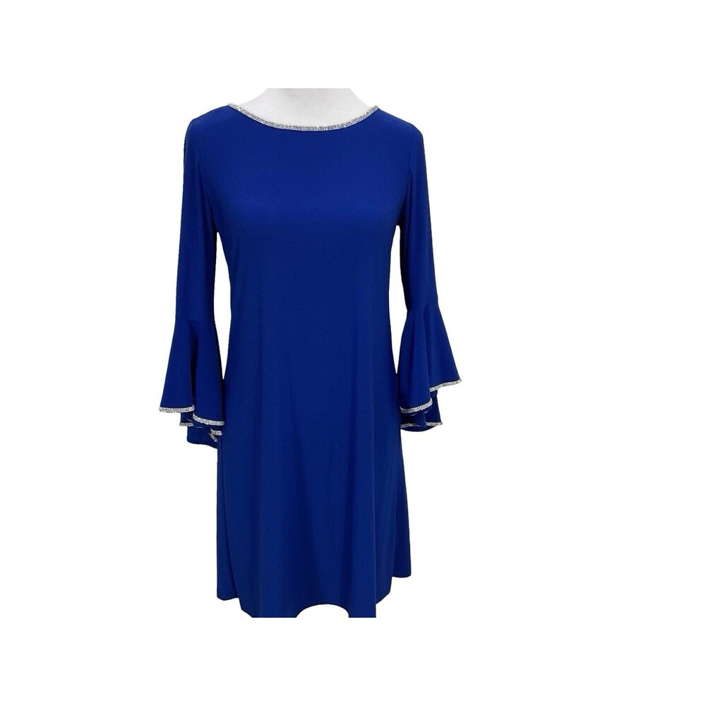 MSK Royal Blue Evening Dress With Rhinestone Trim Size S